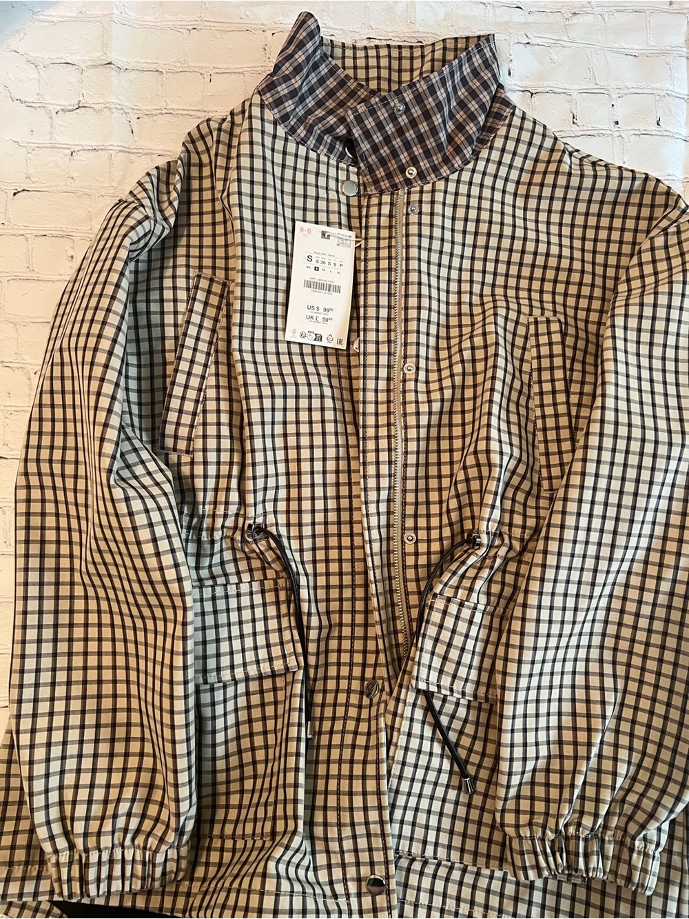 ZARA PLAID HIGH-NECK JACKET - Picture 2 of 2